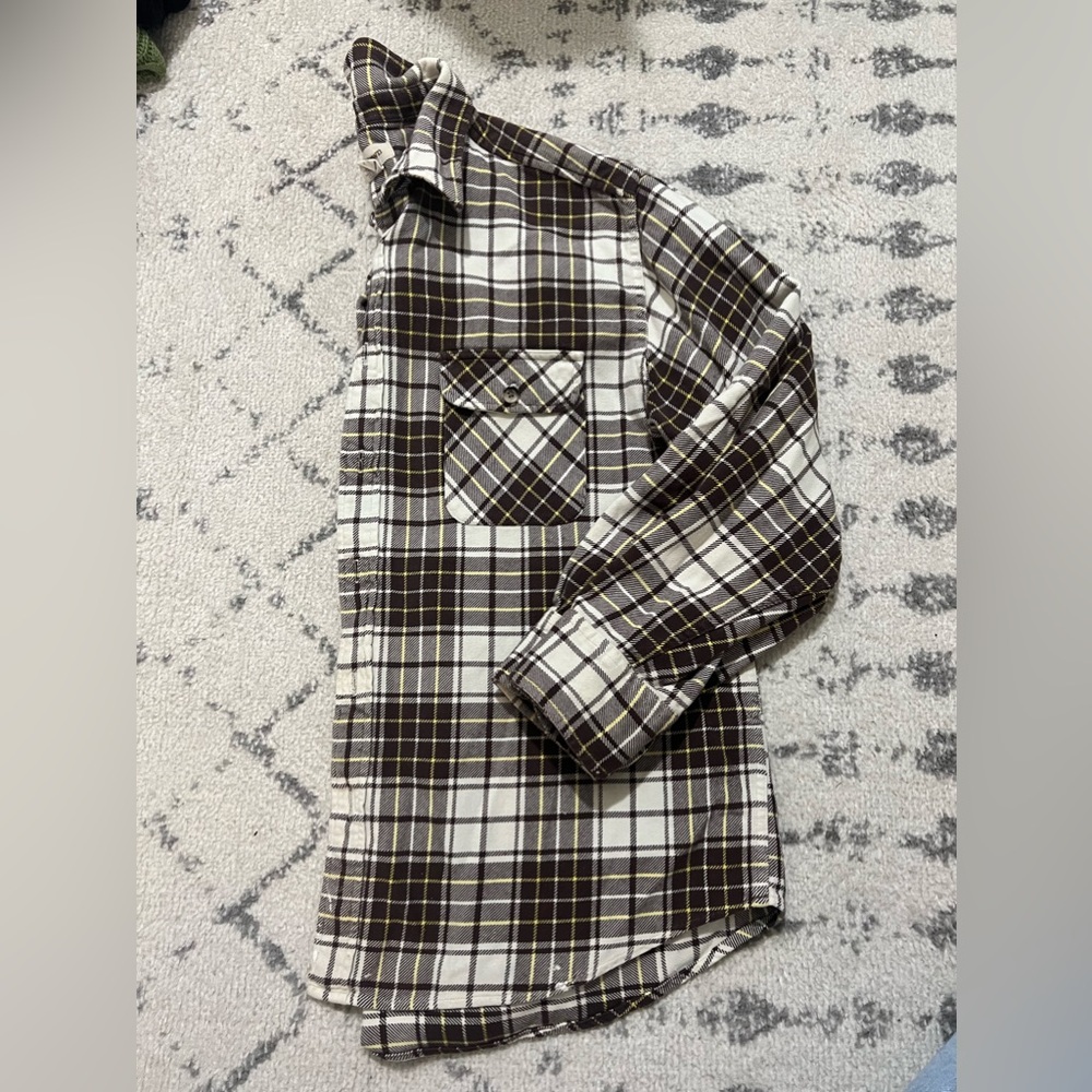Tan and brown flannel